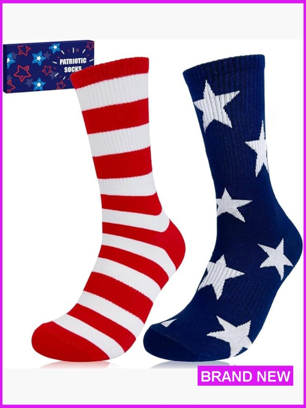 Patriotic Stars Stripes Socks Ankle Length USA Flag Design Unisex Adult
